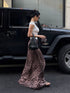 Latest Trendy Animal Print Satin A-Line Skirts